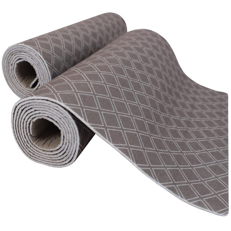 Drymate Premium Luxury Shelf & Drawer Liner, Thick Cushioned Fabric, Non-Adhesive, Absorbent, Waterproof, Slip-Resistant, Liners for Kitchen Cabinets, Cupboards (USA Made)(12â€x59â€)(2-Pack)(Taupe) - Image 1